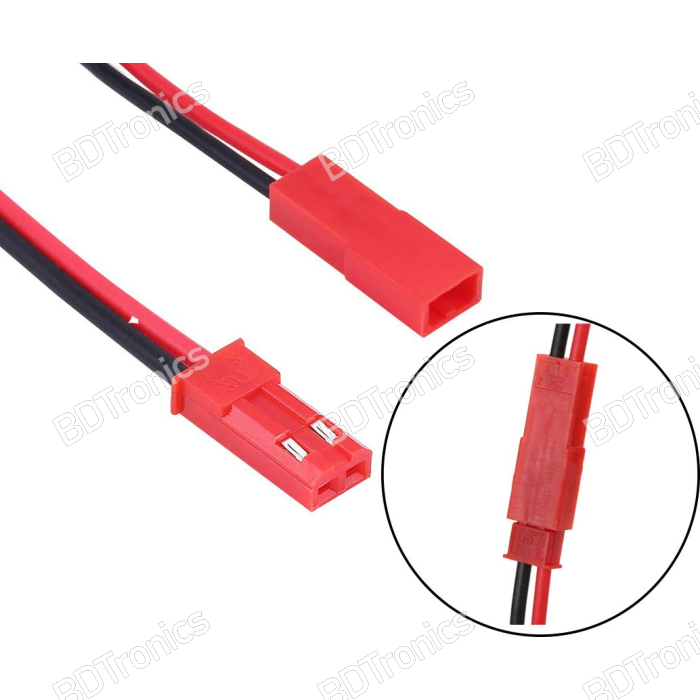 2 Pin JST Male and Female Connector Plug With Cable 2.54mm pitch with 100mm silicon cable