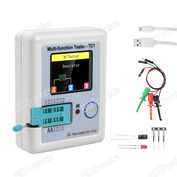 LCR-TC1 1.8" Multi-functional Component Tester Transistor, Resistor, Mosfet, Diode, IGBT, Inductance, Capacitance, LCR Meter, IR Decoder 