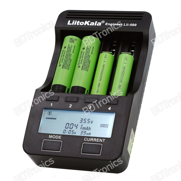 Liitokala Lii-500  supports various types of batteries