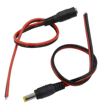 DC Power Jack and Socket DC-005 Barrel Connector with Cable 5.5×2.1mm Male and Female (1 Pair) in BD, Bangladesh by BDTronics