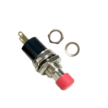 7mm Thread 2-Pin Metal Self-Locking Switch (Red) in BD, Bangladesh by BDTronics