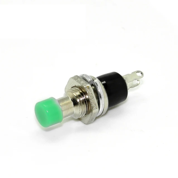 7mm Thread 2-Pin Metal Push Button (Green) in BD, Bangladesh by BDTronics