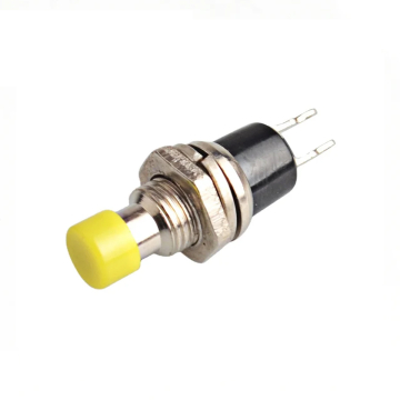 7mm Thread 2-Pin Metal Push Button (Yellow) in BD, Bangladesh by BDTronics