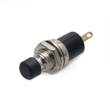 7mm Thread 2-Pin Metal Self-Locking Switch (Black) in BD, Bangladesh by BDTronics