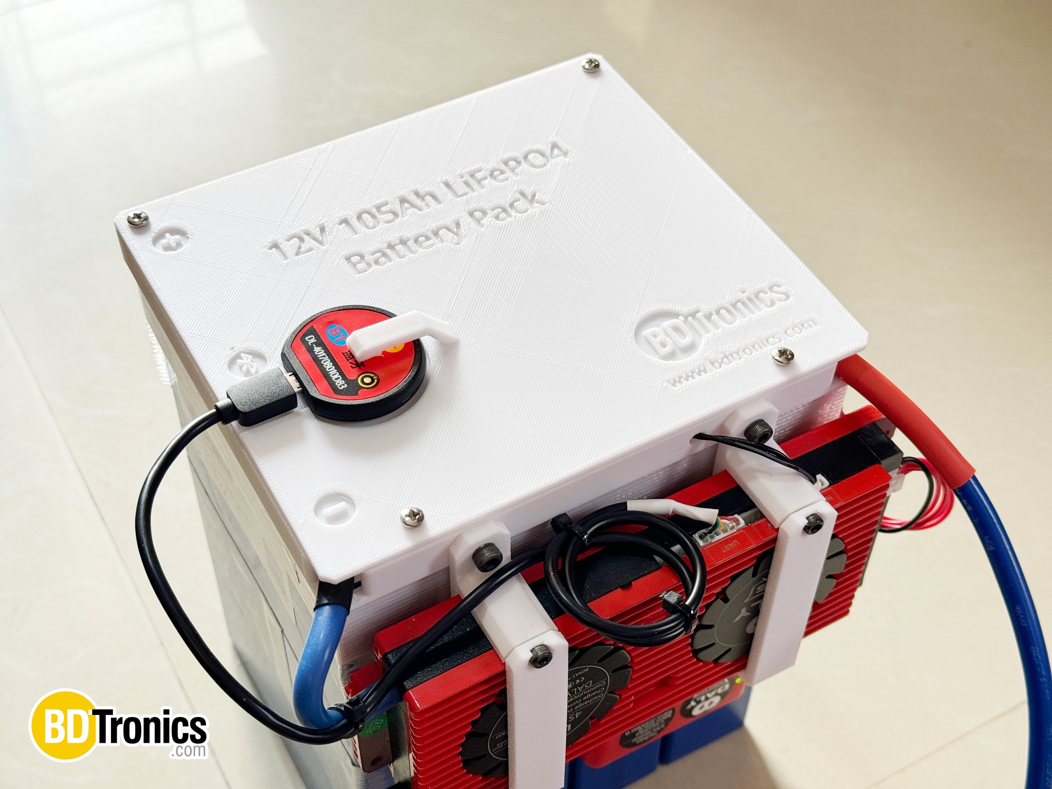 3D printed encloser prototype for LiFePO4 battery pack (version 2)